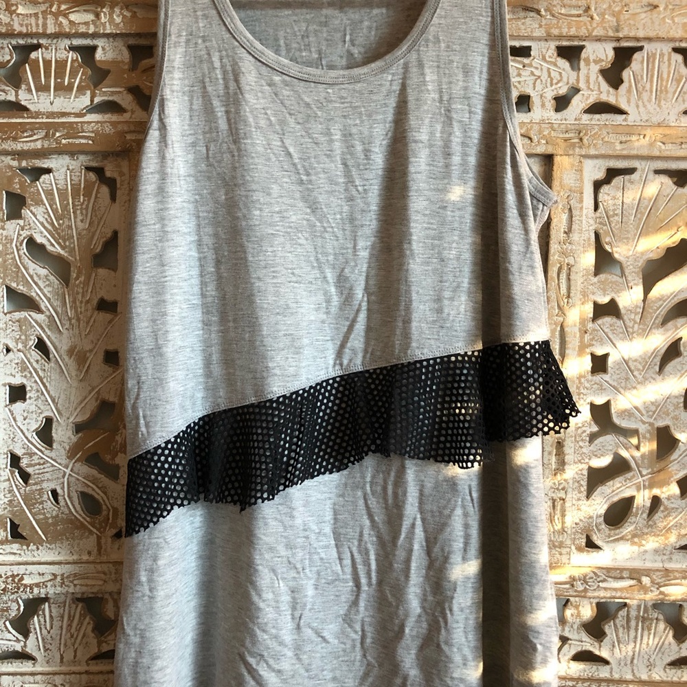 Bebe Sport Sleeveless Tank-Ultra Soft w Mesh Detail- Size S